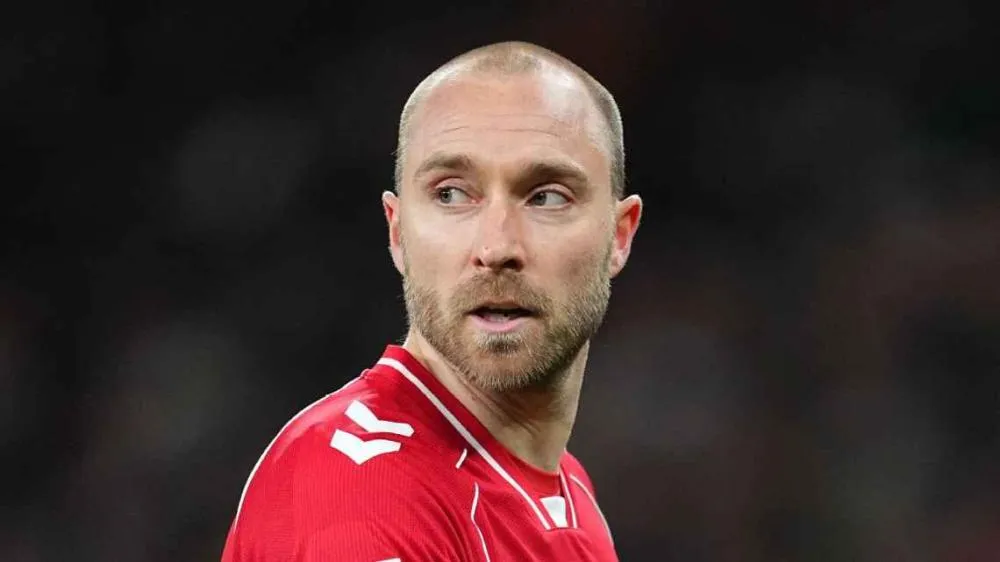 Christian Eriksen em ação pela Dinamarca Getty Images