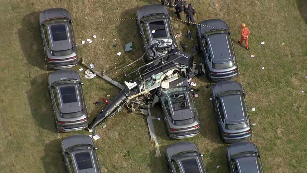 Vídeo registra momento da colisão de helicópteros que deixou seis mortos no Rio