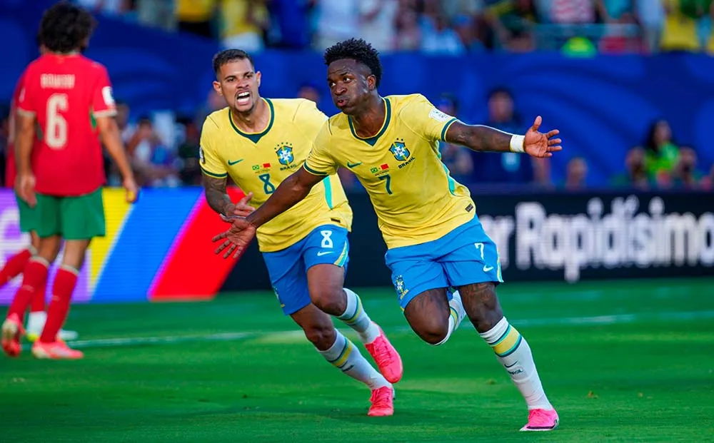 Vinicius Júnior marcou o gol do Brasil no empate com o Marrocos, na estreia. Nelson Terme/ CBF