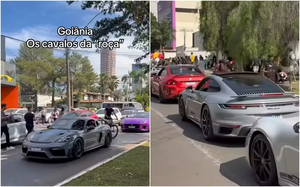 Carros de luxo chamam atenção em Goiânia — Foto: Reprodução/ Instagram corretoramarilliagabriella